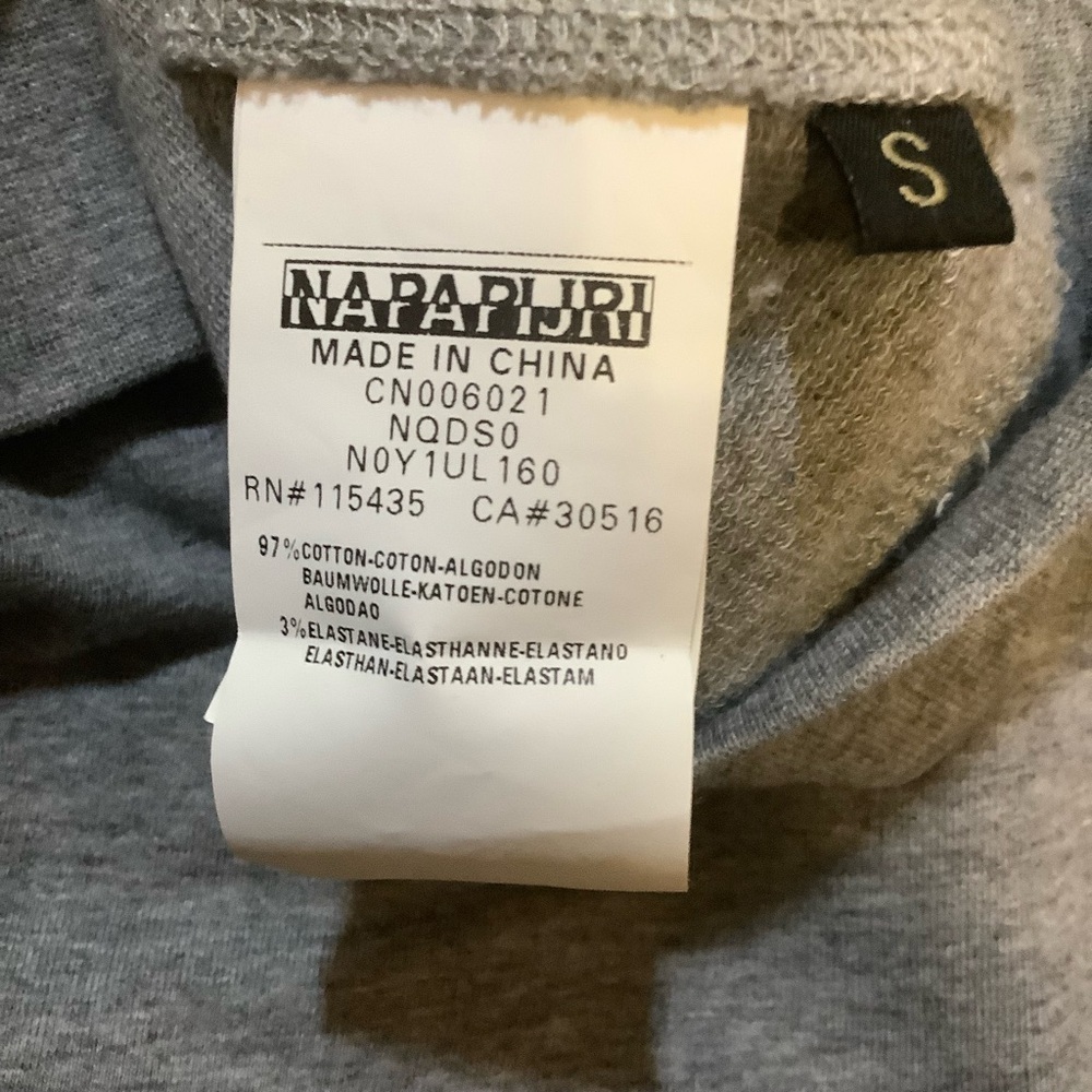 Napapijri Logo Sweatshirt Women’s Size S Grey Cotton Stretch Graphic Pullover - Picture 15 of 15